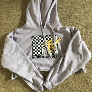Pastel cropped hoodie